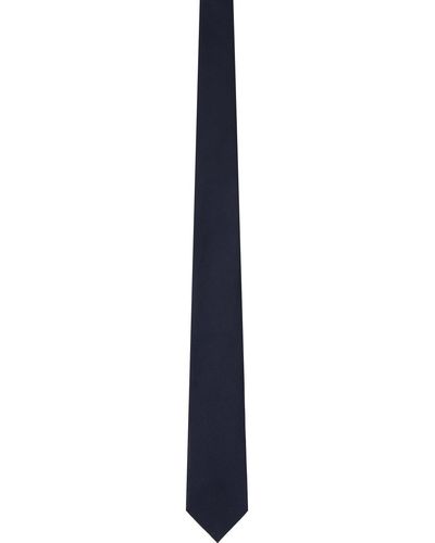Zegna Cravate eu marine à motif en tissu jacquard - Noir