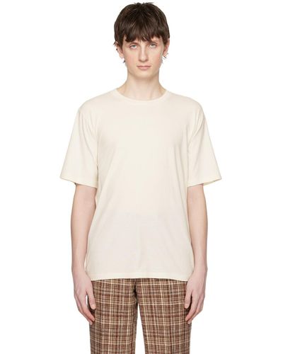 AURALEE T-shirt torsadé blanc cassé - Neutre