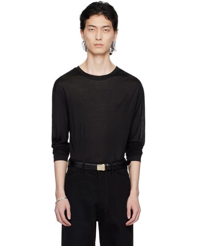 Lemaire ソフト 長袖tシャツ - ブラック
