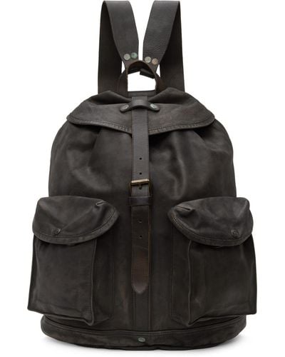 RRL Leather Rucksack Backpack - Black