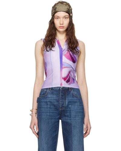 Conner Ives Printed Tank Top - Blue
