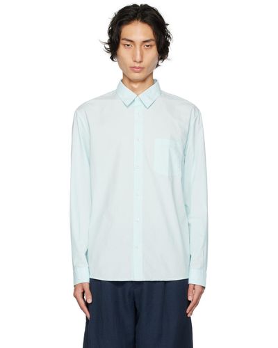A.P.C. . Blue Clement Shirt - White