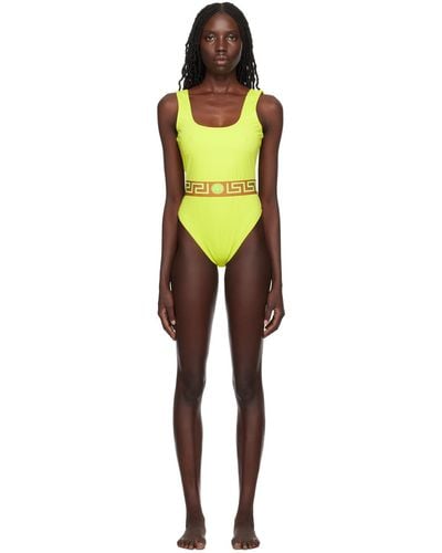 Versace Yellow Greca Swimsuit - Black