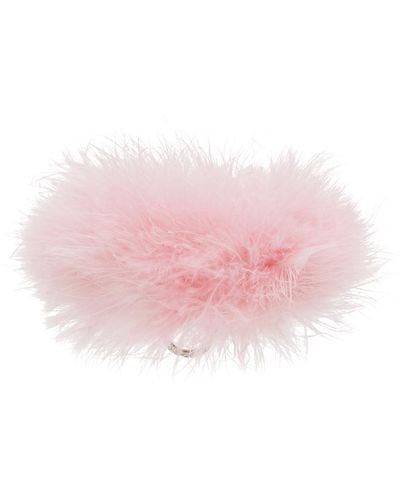 Hugo Kreit Fuzzy Ball Ring - Pink
