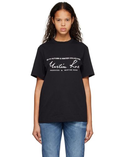 Martine Rose T-shirt noir à logo et texte imprimés