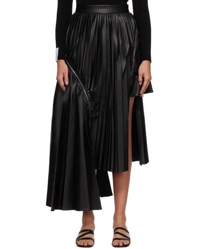 ROKH Pleated Midi Skirt - Black