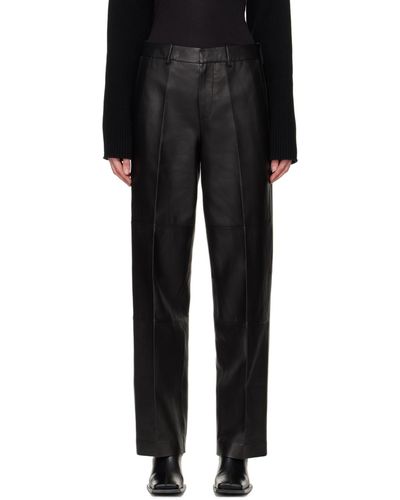 Helmut Lang Relaxed-Fit Leather Trousers - Black