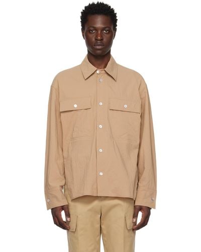 WOOYOUNGMI Beige Crinkled Shirt - Natural