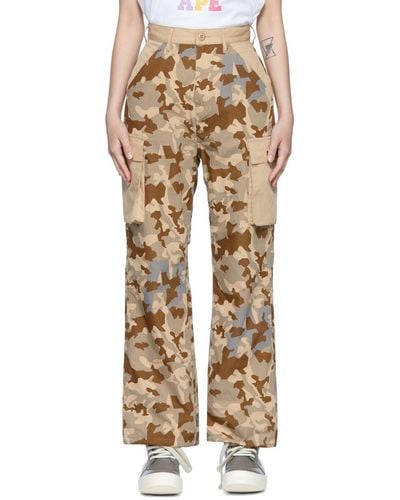 A Bathing Ape Cotton Trousers - Natural