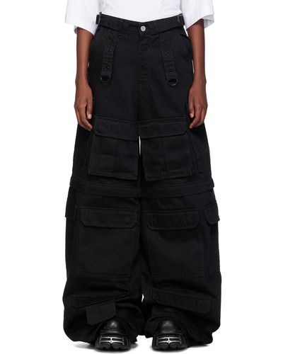 Vetements Pantalon cargo noir en denim à poches