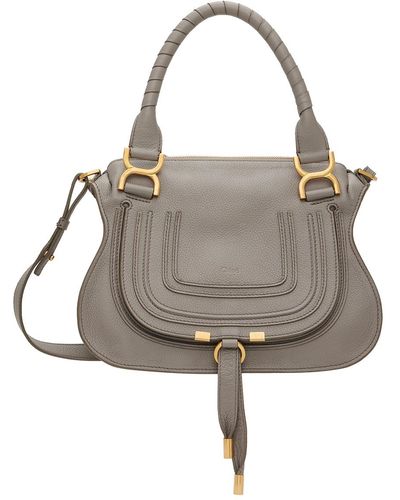 Chloé トープ スモール Marcie Double Carry バッグ - グレー