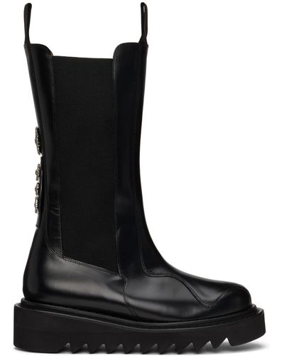 Toga Leather Mid-calf Chelsea Boots - Black