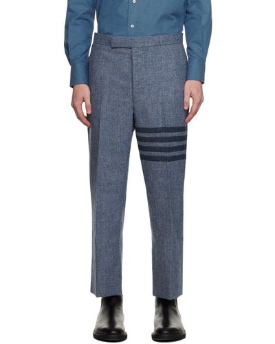 Thom Browne Thom e pantalon bleu à quatre rayures