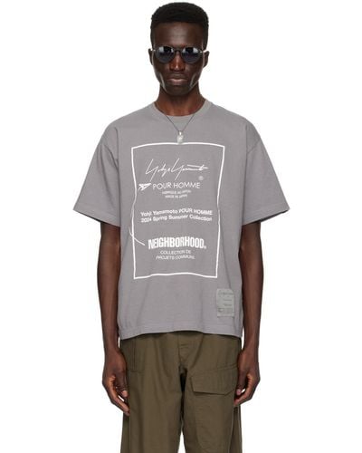 Yohji Yamamoto T-shirt gris édition neighborhood - Multicolore