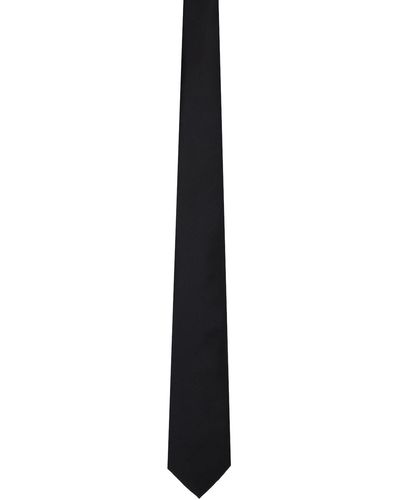 Emporio Armani Cravate noire en soie