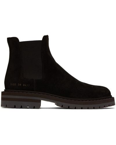 Common Projects Brown Stamped Chelsea Boots - Black