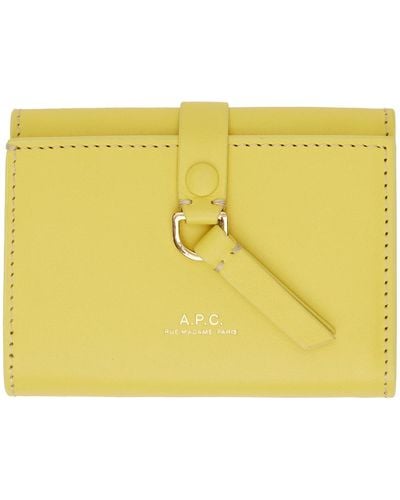 A.P.C. Noa Trifold Wallet - Yellow