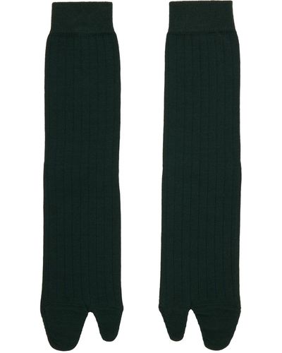 Maison Margiela Green Bootleg Socks - Black