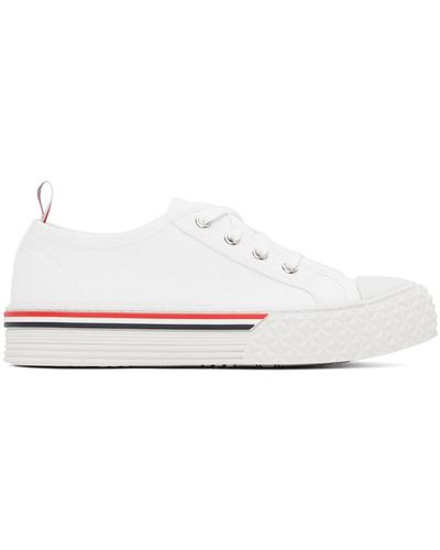 Thom Browne White Collegiate Trainers - Black