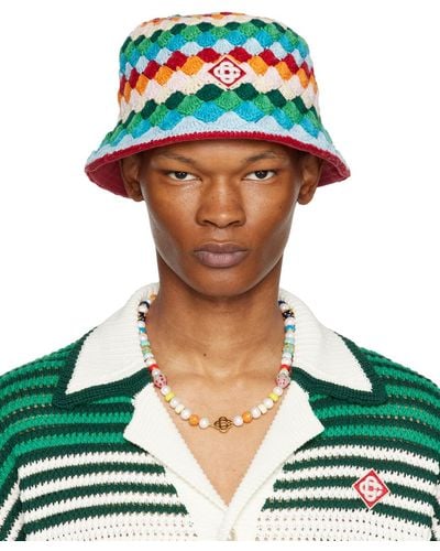 Casablancabrand Multicolour Striped Bucket Hat - Green