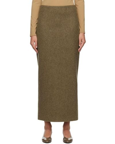The Row Brown Bartelle Maxi Skirt - Green