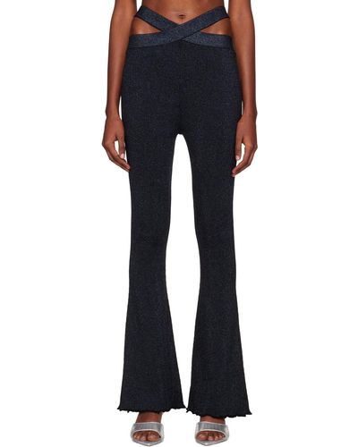 3.1 Phillip Lim Navy Marled Lounge Trousers - Blue