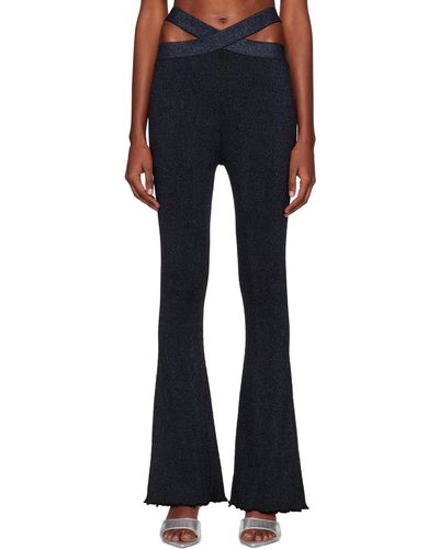 3.1 Phillip Lim Pantalon de détente marbré bleu marine