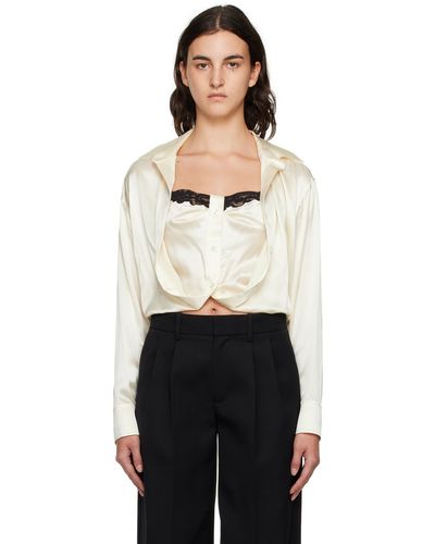 T By Alexander Wang Off-white Layered Shirt - Black