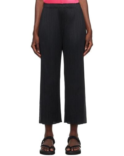 Pleats Please Issey Miyake Black Monthly Colours July Trousers