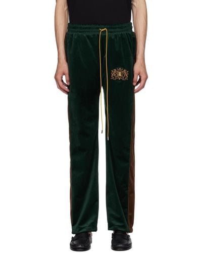 Rhude Green Embroidered Joggers - Black