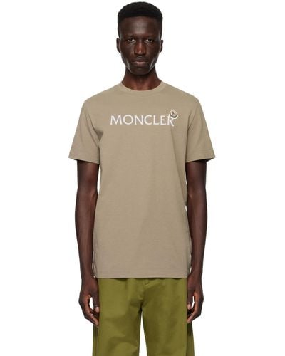 Moncler ブラウン ロゴパッチ Tシャツ - マルチカラー