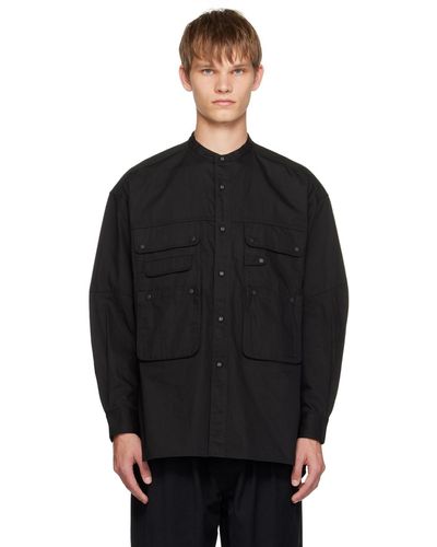 White Mountaineering Mountaineering chemise noire à poches plaquées
