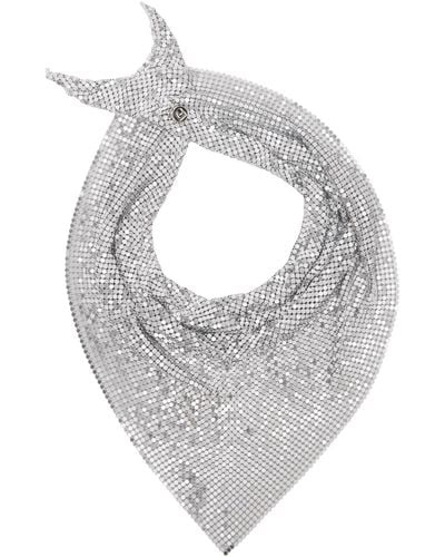 Rabanne Silver Pixel Scarf Necklace - Grey