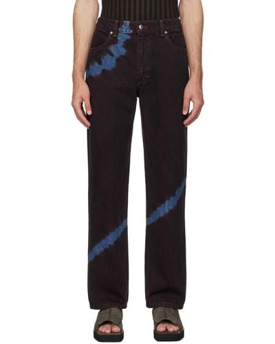 Eckhaus Latta Indigo Straight-leg Jeans - Black