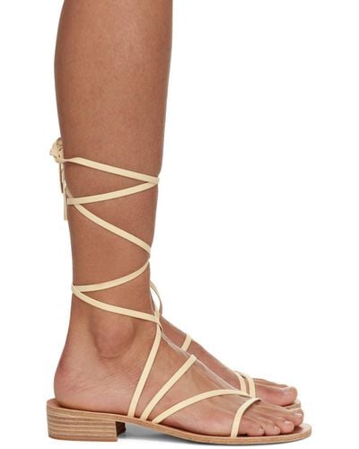 Ancient Greek Sandals Sandales à talon bottier hara blanc cassé - Marron