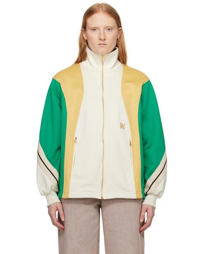 Palm Angels Off-white & Green Monogram Track Jacket - Multicolour