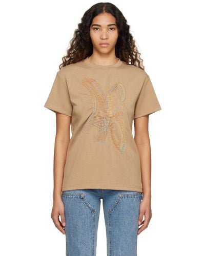 ANDERSSON BELL Tan Ab Embroide T-shirt - Blue