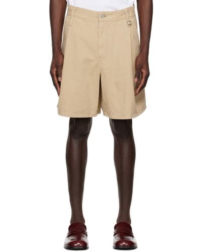 WOOYOUNGMI Beige Pleated Shorts - Natural