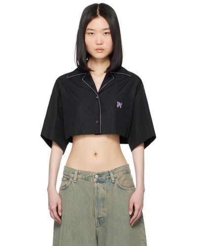 Palm Angels Monogrammed Shirt - Black
