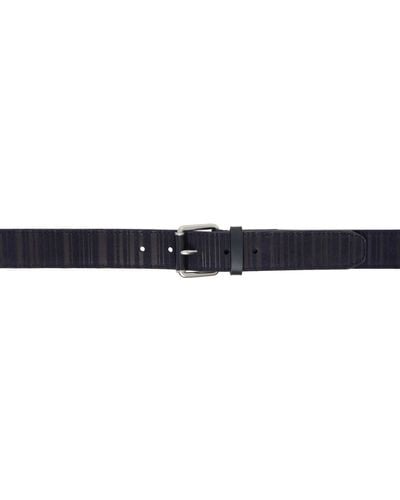 Paul Smith Navy Shadow Stripe Belt - Black