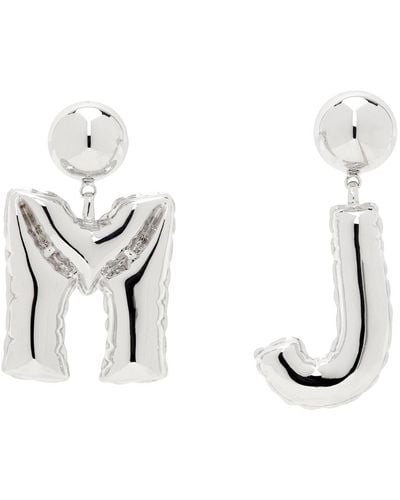 Marc Jacobs Silver 'the Mj Balloon' Earrings - White