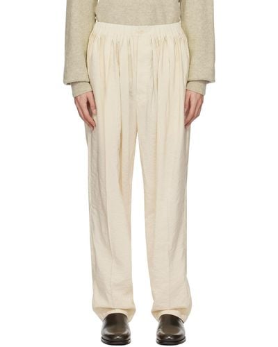 Lemaire Off-white Relaxed Pants - Natural