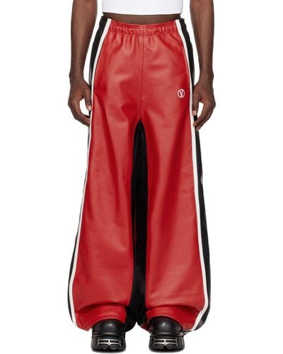 Vetements Piping Leather Pants - Red