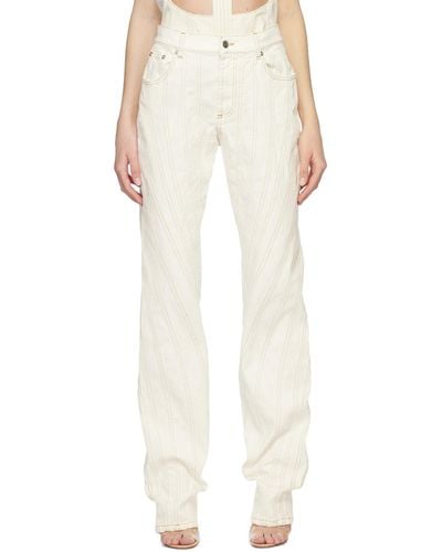 Mugler Ssense Exclusive Spiral Jeans - White