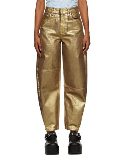 Ganni Gold Stary Jeans - Multicolour