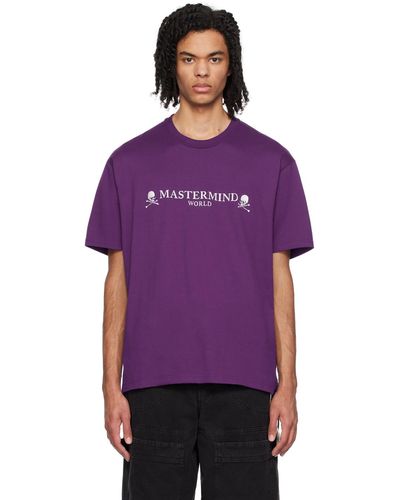 MASTERMIND WORLD T-shirt mauve à logos modifiés - Violet