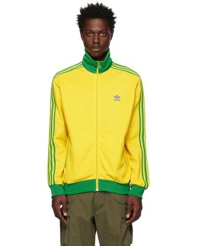 adidas Originals Yellow & Green Beckenbauer Track Jacket