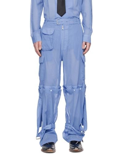 SOSHIOTSUKI Auto Mechanics Cargo Trousers - Blue