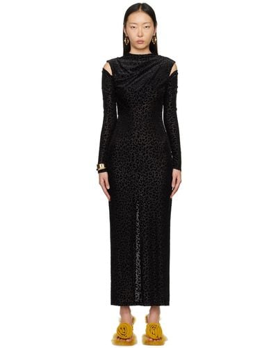 Puppets and Puppets Cold Shoulder Midi Dress - Black