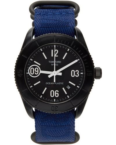 Tom Ford 002 Ocean Plastic Sport Watch - Blue